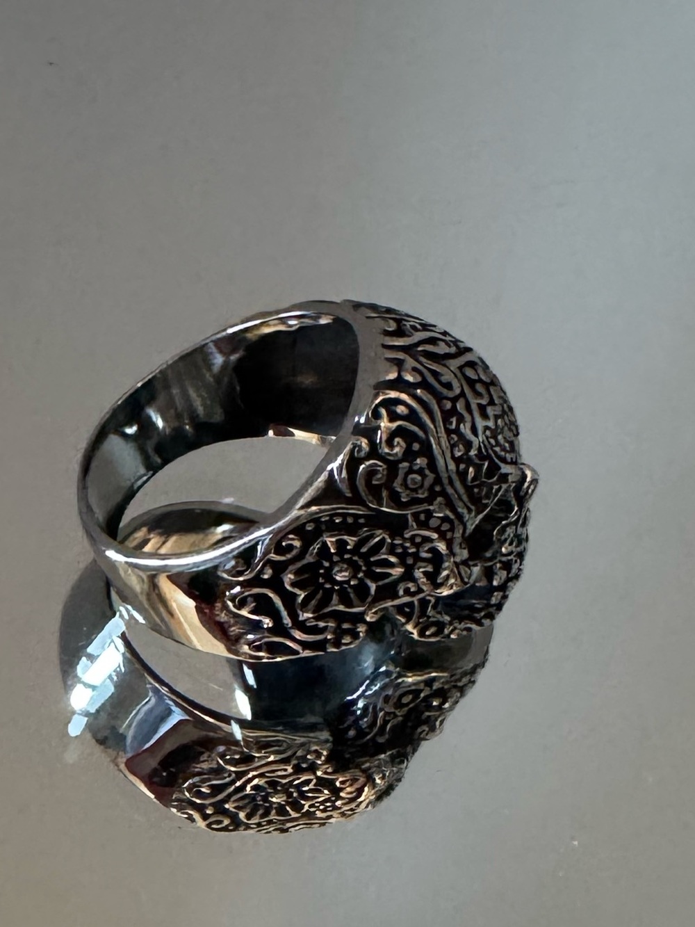 Sugar Skull Ring 316L Stainless Steel Gothic Biker Ring size 12 - Picture 11 of 12